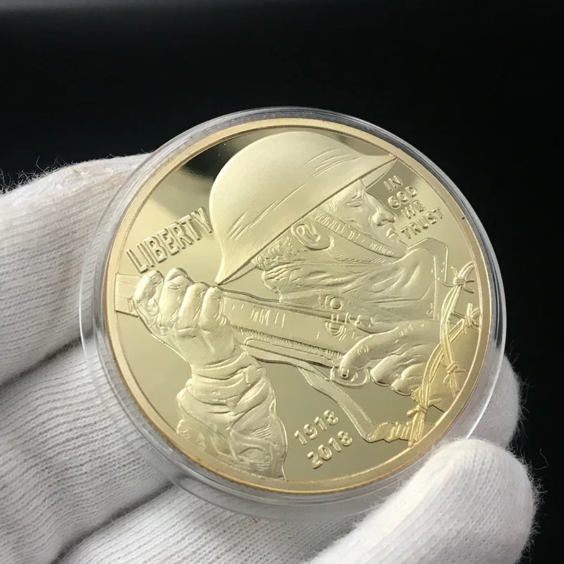 Brave Soldier Gold Plated Coin Collectible Art Collection Gift Physical war commemorative Metal Antique Imitation Us Coins
Brave Soldier Gold Plated Coin Collectible Art Collection Gift Physical war commemorative Metal Antique Imitation Us Coins