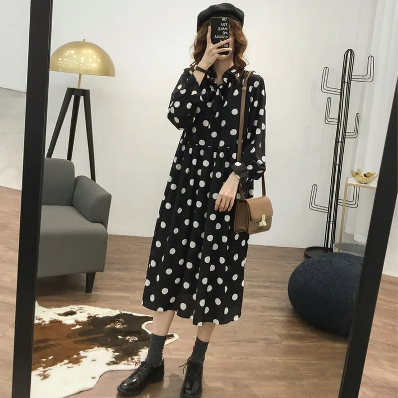 New 2019 Spring Plus Size 4XL Women Bohemian Dresses Bow Bandage Ladies Vestidos Dot Chiffon Loose Knee-Length Street Brand Robe
New 2019 Spring Plus Size 4XL Women Bohemian Dresses Bow Bandage Ladies Vestidos Dot Chiffon Loose Knee-Length Street Brand Robe