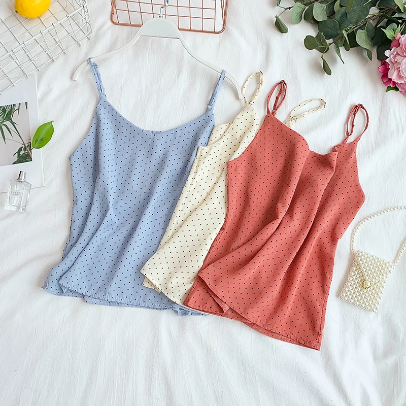 Women Casual Black/White/Green/Apricot/Light Blue/Orange/Khaki Sleeveless V Neck All Match Sexy Polka Dot Printing Tops
Women Casual Black/White/Green/Apricot/Light Blue/Orange/Khaki Sleeveless V Neck All Match Sexy Polka Dot Printing Tops