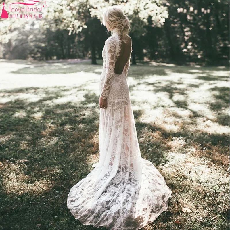 Fashion Outside Wedding Dress with High Neck Extended Sleeve Full Open Back Amazing Spring Summer Beach Lace Wedding Gown ZW087
Fashion Outside Wedding Dress with High Neck Extended Sleeve Full Open Back Amazing Spring Summer Beach Lace Wedding Gown ZW087