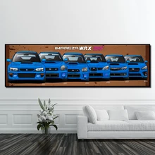 Hd Imprime a Arte Da Parede Azul Cool Car STI Carro Esportivo Cartaz Moda Pintura Da Lona Pictures Para Sala de estar de Cabeceira Casa decoração(China)