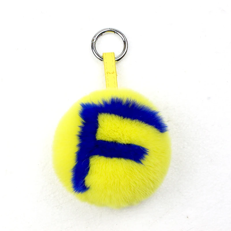 A-Z Letters Real Rabbit Fur Small 10Cm Ornament*