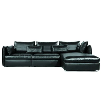 Awesome Down Filled Leather Sofa