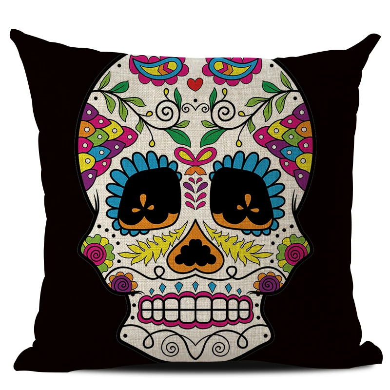 Retro Colorful Floral Skull Printed Linen Decorative Pillowcase Throw Pillow Covers for Mexican Day of the Dead Cushion
Retro Colorful Floral Skull Printed Linen Decorative Pillowcase Throw Pillow Covers for Mexican Day of the Dead Cushion
