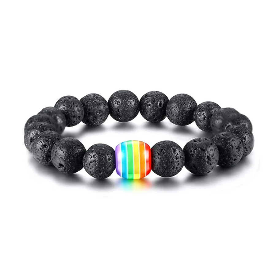 Homosexual Lover LGBT Flag Gay Pride Bracelet with Lave Stone Oil Diffuse Charm Bracelet & Bangle for Men Women Drop Shipping
Homosexual Lover LGBT Flag Gay Pride Bracelet with Lave Stone Oil Diffuse Charm Bracelet & Bangle for Men Women Drop Shipping