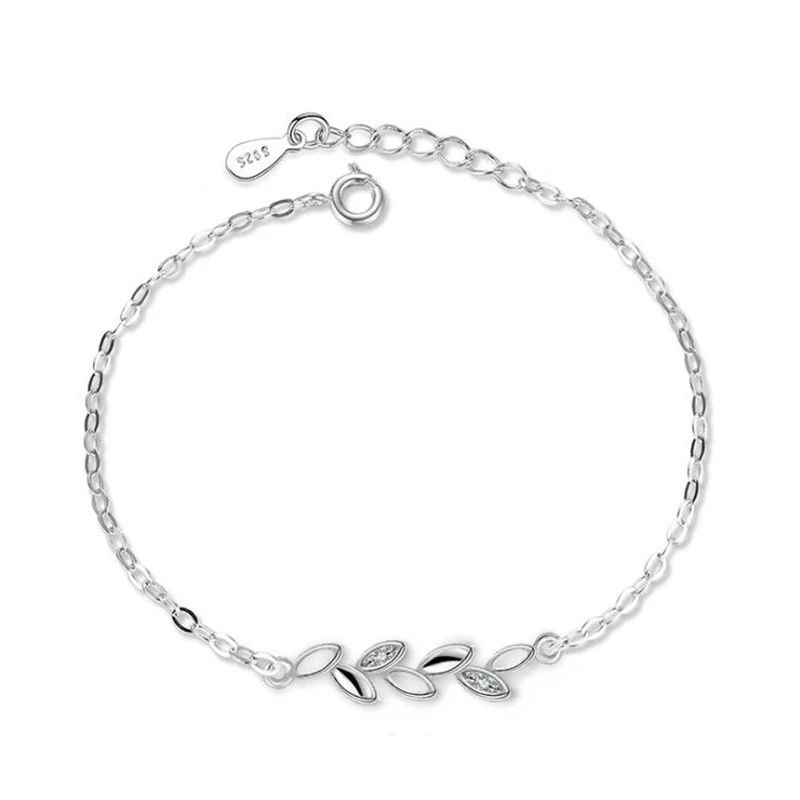 Hot Sale Simple Design Real Pure 925 Sterling Silver Leaf Jewlery Wedding Party Bracelet For Women Girls Best Gift Bijoux 1Y431
Hot Sale Simple Design Real Pure 925 Sterling Silver Leaf Jewlery Wedding Party Bracelet For Women Girls Best Gift Bijoux 1Y431