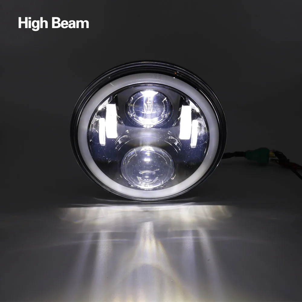 For Jeep Wrangler Jk Tj Super Bright 50W 7 Inch Round LED Headlight White Amber Turn Signal Halo Ring For Lada 4x4 urban Niva (19)