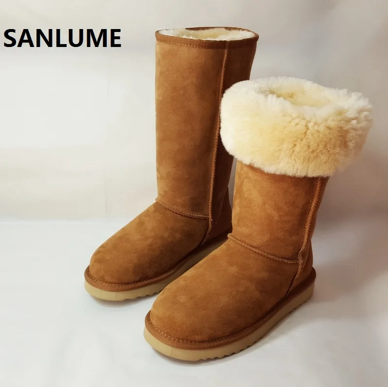 SANLUME New Winter Boots Women Fur Genuine Leather Thigh High Snow Boots For Woman Platform knee high Flat Slip On Plus size
SANLUME New Winter Boots Women Fur Genuine Leather Thigh High Snow Boots For Woman Platform knee high Flat Slip On Plus size