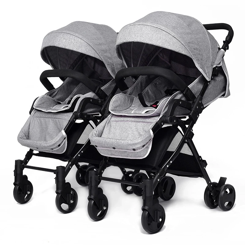 Image Separable Baby Twins Strollers Lying and Sitting Folding Twins Stroller Light Portable Baby Carriage Pram for Double 4 Colors