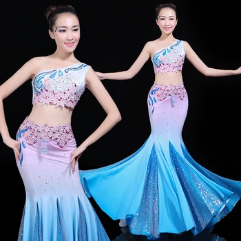 Yi dance clothing art exam new peacock dance costume summer minority costume adult female Slim fishtail skirt
Yi dance clothing art exam new peacock dance costume summer minority costume adult female Slim fishtail skirt