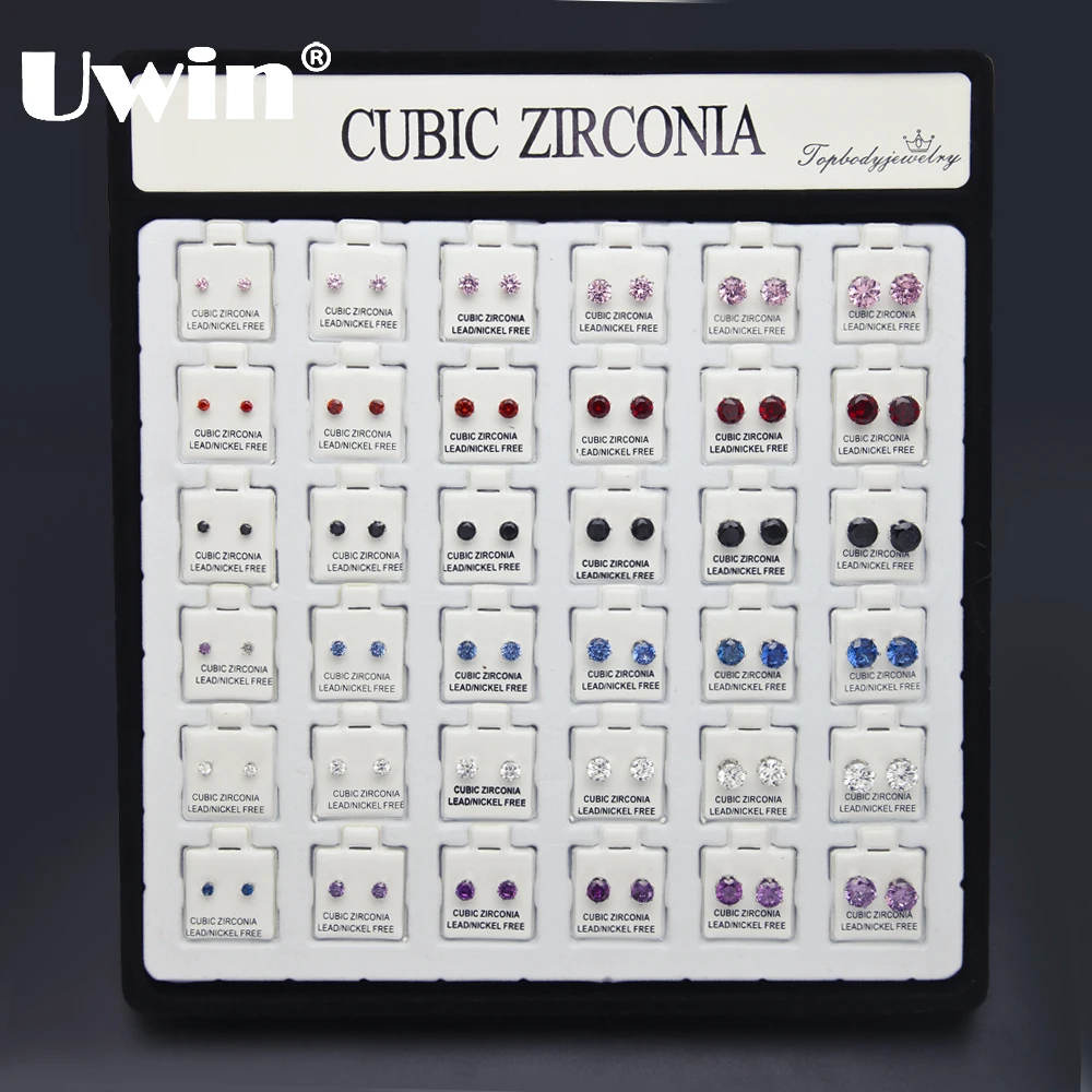 Luxury Earrings Set AAA Zircon PVD Color Stud Earrings For Women And Men Earing Fashion Jewelry 36pcs Super Value For Gift
Luxury Earrings Set AAA Zircon PVD Color Stud Earrings For Women And Men Earing Fashion Jewelry 36pcs Super Value For Gift
