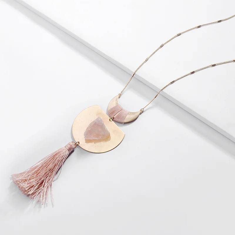 2018 Fall Fashion Worn Gold Plating Horn Natural Rock Stone Pendants With Tassel Sweater Chain Necklace
2018 Fall Fashion Worn Gold Plating Horn Natural Rock Stone Pendants With Tassel Sweater Chain Necklace