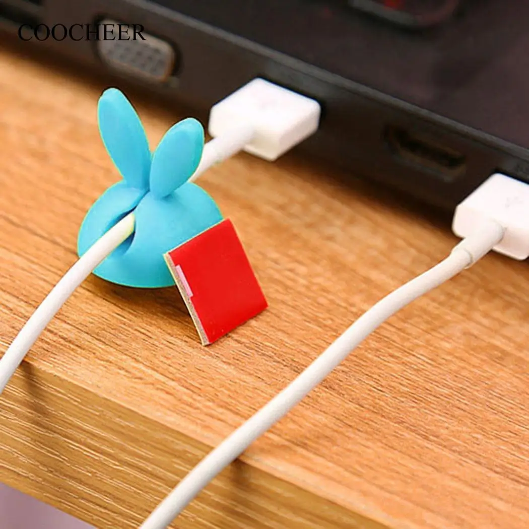 Organizer Ear Cable Cord Wire Line Rabbit Clips Fixer Fastener Holder | Электроника