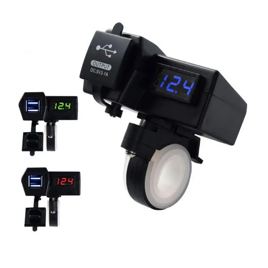 3 in 1 12V 24V Motorcycle ATV Scooter LED Digital Display Voltage meter Dual USB Power Socket USB Charger Cigarette Lighter
3 in 1 12V 24V Motorcycle ATV Scooter LED Digital Display Voltage meter Dual USB Power Socket USB Charger Cigarette Lighter