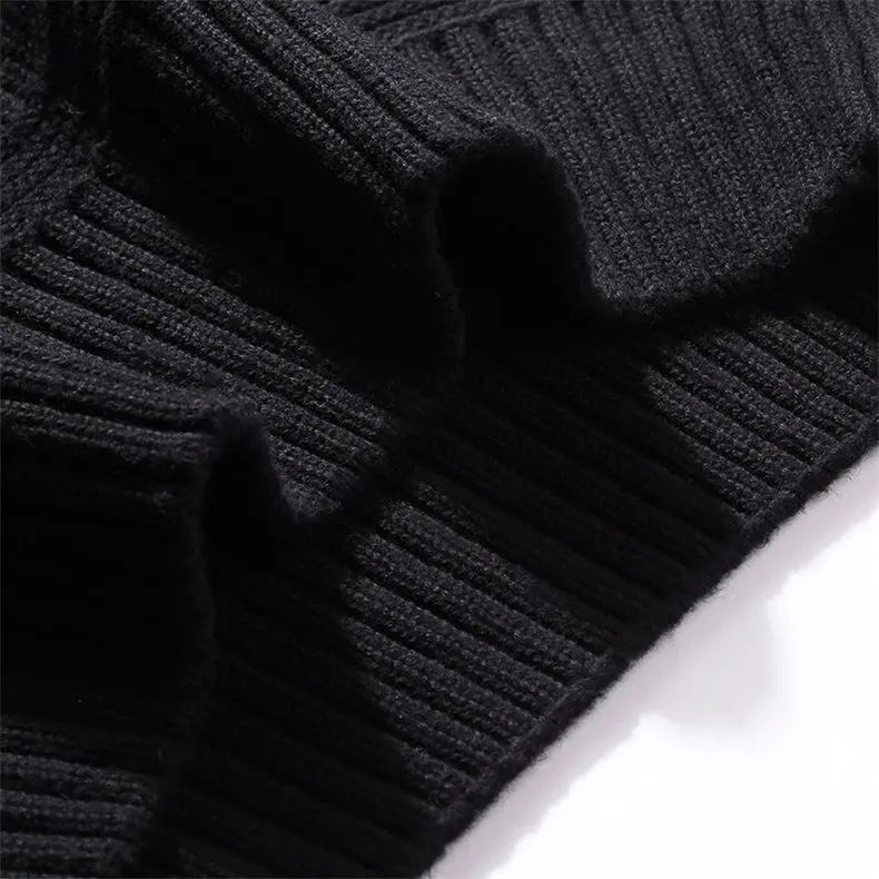 2018 Thicken Mock-Neck Sweater Male Cotton Knitted Turtlenck Men Sweater Autumn Turtle-neck Pullover Man Winter High Neck Jumper 01
