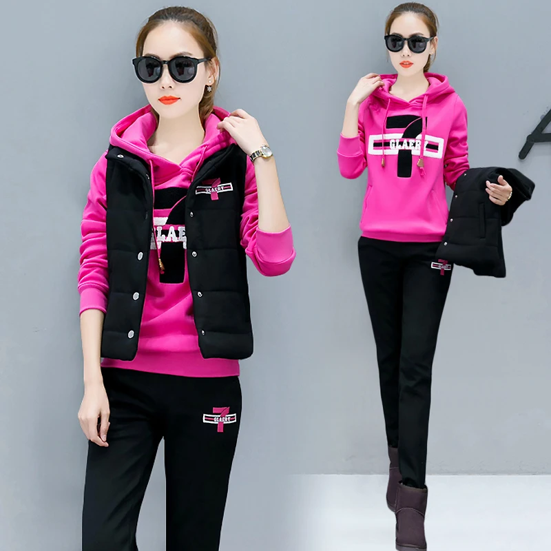 Casual 3 Piece Set Tracksuit Women Clothes new 2018 autumn and Winter fashion Ladies Thicken Sweat Suits
Casual 3 Piece Set Tracksuit Women Clothes new 2018 autumn and Winter fashion Ladies Thicken Sweat Suits