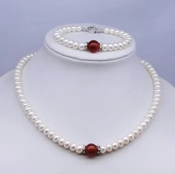 7-8mm Fashion Red Lucky Freshwater Pearl Jewelry Set, Necklace Bracelet Earrings Jewellery Set Accessory Charms
7-8mm Fashion Red Lucky Freshwater Pearl Jewelry Set, Necklace Bracelet Earrings Jewellery Set Accessory Charms