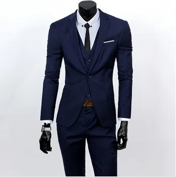 Slim Fit Groom Tuxedo Navy Blue Groomsmen Notch Lapel Wedding/Dinner Suits Best Man Bridegroom (Jacket+Pants+Tie+Vest) B461
Slim Fit Groom Tuxedo Navy Blue Groomsmen Notch Lapel Wedding/Dinner Suits Best Man Bridegroom (Jacket+Pants+Tie+Vest) B461