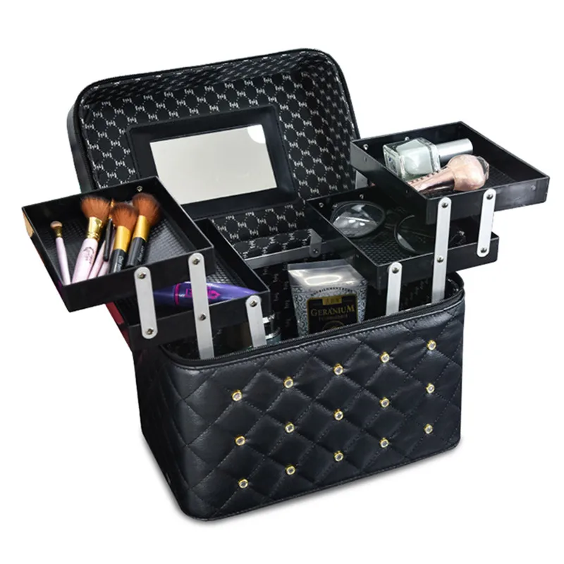Professional PU Leather Cosmetic Cases Multilayer Big Makeup Box Bag Beauty Tattoos Nail Art Tool Nail polish Storage Organizer
Professional PU Leather Cosmetic Cases Multilayer Big Makeup Box Bag Beauty Tattoos Nail Art Tool Nail polish Storage Organizer