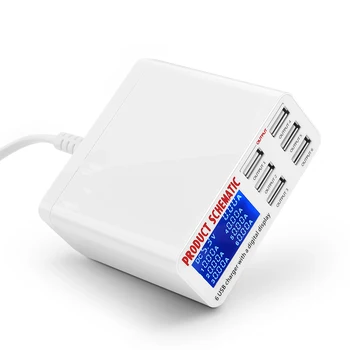 6A with LCD Digital Display 6 Port USB Charger Fast Quick Charge Smart Charging Station Adapter for Smart Phone Tablet PC O3
6A with LCD Digital Display 6 Port USB Charger Fast Quick Charge Smart Charging Station Adapter for Smart Phone Tablet PC O3