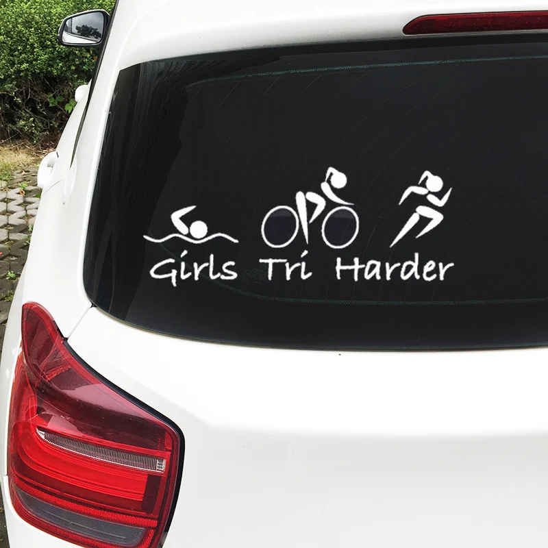 Black/Silver 1-4 pieces 25.4cm*9.6cm Funny Triathlon Girls Tri Harder Vinyl Car Sticker RW-074
Black/Silver 1-4 pieces 25.4cm*9.6cm Funny Triathlon Girls Tri Harder Vinyl Car Sticker RW-074