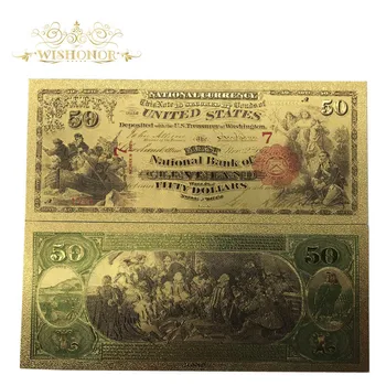 100Pcs/Lot Color Banknote 1875 Year American Banknote USD 50 Dollars Banknote in 24K Plated World Currency Money For Collection
100Pcs/Lot Color Banknote 1875 Year American Banknote USD 50 Dollars Banknote in 24K Plated World Currency Money For Collection