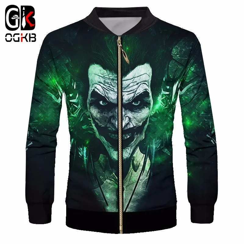 OGKB Men's Zip Jacket Funny Print Suicide Squad Joker 3D Bomber Jackets Coats Man Hiphop Streetwear Tracksuits Outwears Plus 6XL
OGKB Men's Zip Jacket Funny Print Suicide Squad Joker 3D Bomber Jackets Coats Man Hiphop Streetwear Tracksuits Outwears Plus 6XL