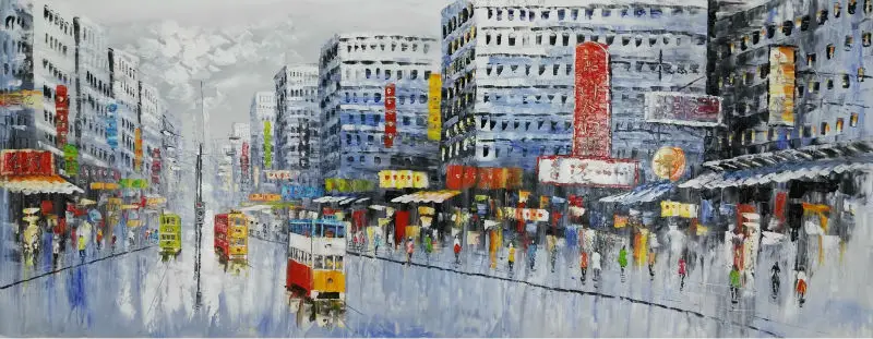 Hand Painted Oil Painting on Canvas Abstract Hong Kong Trams Street Canvas Painting Wall Art Picture Paiting for Home Decoration
Hand Painted Oil Painting on Canvas Abstract Hong Kong Trams Street Canvas Painting Wall Art Picture Paiting for Home Decoration
