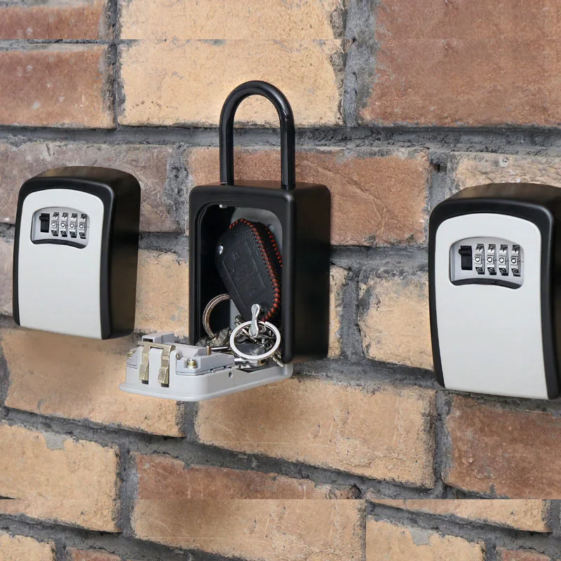 Outdoor Key Safe Box Keys Storage Box Padlock Use Four Password Lock Alloy Material Keys Hook Security Organizer Boxes
Outdoor Key Safe Box Keys Storage Box Padlock Use Four Password Lock Alloy Material Keys Hook Security Organizer Boxes