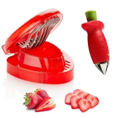 Kitchen Fruit Gadget Tools 2pc/ set Strawberry Slicer Cutter Strawberry Corer Strawberry Huller Leaf Stem Remover
Kitchen Fruit Gadget Tools 2pc/ set Strawberry Slicer Cutter Strawberry Corer Strawberry Huller Leaf Stem Remover