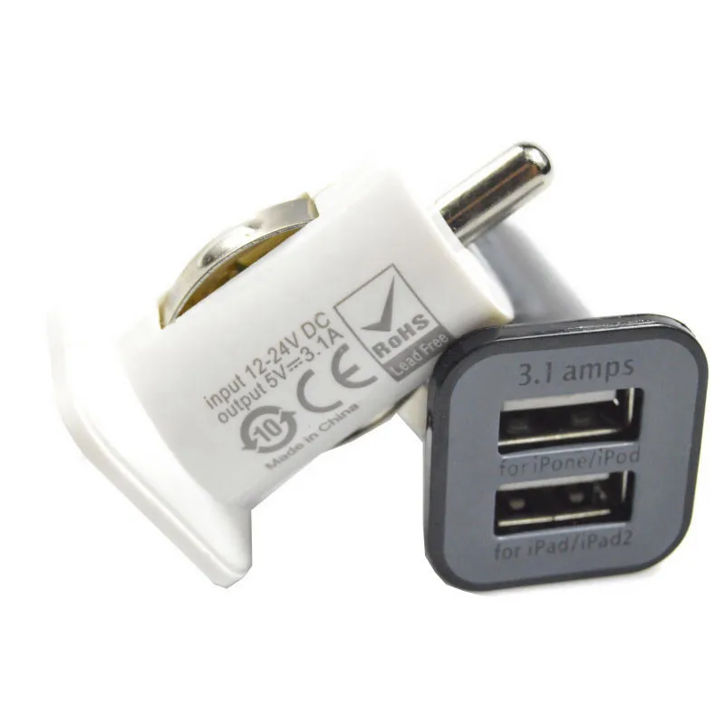 Автомобильное зарядное устройство с двумя USB-портами 5 в 3 1 а для iPad планшетных ПК