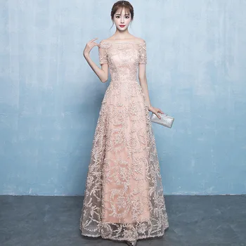 Pink Off Shoulder Sexy Evening Dress Slim Elegant Cheongsam Satin Wedding Bride Qipao Floral High Quality Vestido Size XS-2XL
Pink Off Shoulder Sexy Evening Dress Slim Elegant Cheongsam Satin Wedding Bride Qipao Floral High Quality Vestido Size XS-2XL