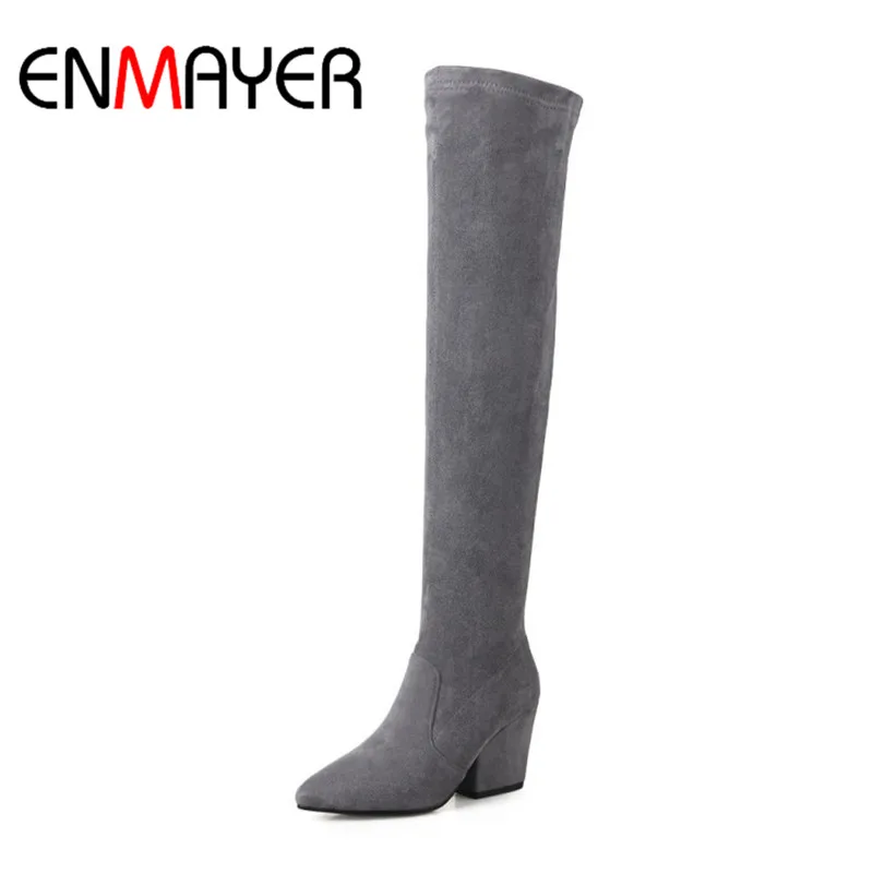 ENMAYER Women's Winter Shoes Over-the Knee Slip-On Pointed Toe High Heel Square Heel Zipper Women Boots Dating Ladies Shoes
ENMAYER Women's Winter Shoes Over-the Knee Slip-On Pointed Toe High Heel Square Heel Zipper Women Boots Dating Ladies Shoes