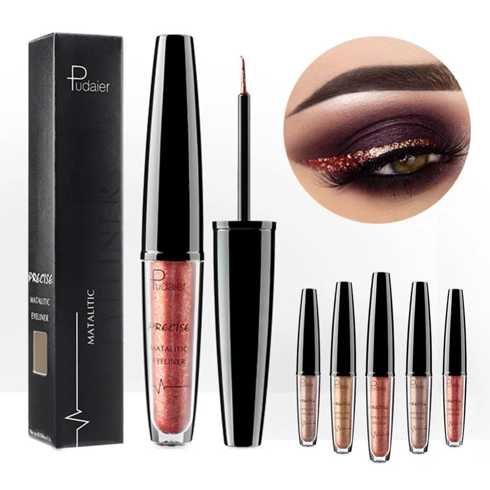 PUDAIER Shiny Eye liner Makeup Pearlescent For Women Sparkle Waterproof Pigment Liquid metal Eyeliner cosmetic
PUDAIER Shiny Eye liner Makeup Pearlescent For Women Sparkle Waterproof Pigment Liquid metal Eyeliner cosmetic