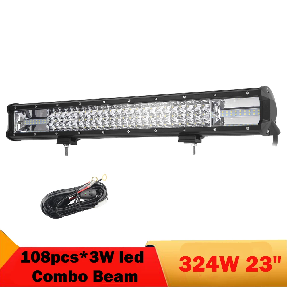 23 Inch 324w LED Offroad Light Bar Combo Beam Tri-Row LED Bar Car Driving Light Truck ATV SUV UTV Tractor Boat Headlight 12v 24v
23 Inch 324w LED Offroad Light Bar Combo Beam Tri-Row LED Bar Car Driving Light Truck ATV SUV UTV Tractor Boat Headlight 12v 24v