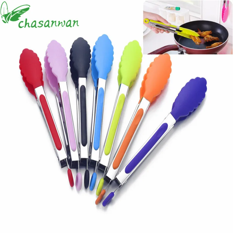 Kitchen Accessories plastic Silicone Cooking Salad Serving Stainless Steel Handle Utensil Tools Gadgets |