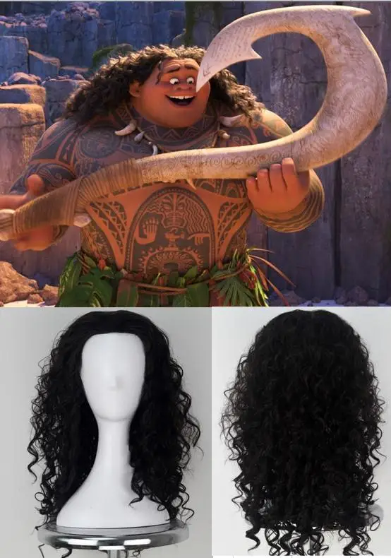 

Maui Cosplay Costumes Curly Hairpiece Kid Adult Halloween Moana Cos Carnival Disguisement 45CM Halloween Cosplay Accessories