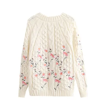 flower embroidery women sweater 2018 autumn winter new white knitted thicken plus size lady pullovers outwear coat tops
flower embroidery women sweater 2018 autumn winter new white knitted thicken plus size lady pullovers outwear coat tops