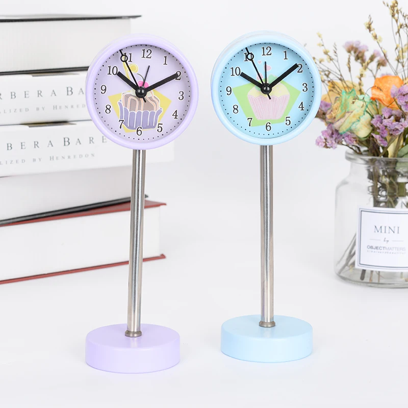 Bedside Alarm Clock Metal House Cute Desktop Quiet Bedroom Table Simple Macaron Creative Students Alarm Clocks 
Bedside Alarm Clock Metal House Cute Desktop Quiet Bedroom Table Simple Macaron Creative Students Alarm Clocks
