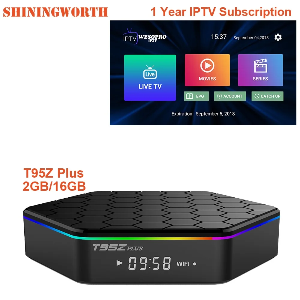 T95Z Plus Smart Android TV BOX 7.1 OS Set top box 2GB16GB Amlogic S912 Octa Core 2.4G/5GHz WiFi BT4.0 4K Europe IPTV Live TV VOD
T95Z Plus Smart Android TV BOX 7.1 OS Set top box 2GB16GB Amlogic S912 Octa Core 2.4G/5GHz WiFi BT4.0 4K Europe IPTV Live TV VOD