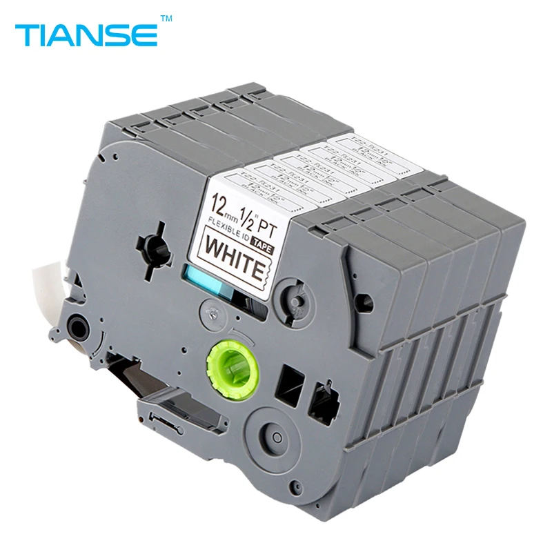 TIANSE 5pcs 12mm Black on White TZe-FX231 flexible adhesive label tapes tze FX231 tz FX231 tz-FX231 for brother p-touch printer
TIANSE 5pcs 12mm Black on White TZe-FX231 flexible adhesive label tapes tze FX231 tz FX231 tz-FX231 for brother p-touch printer