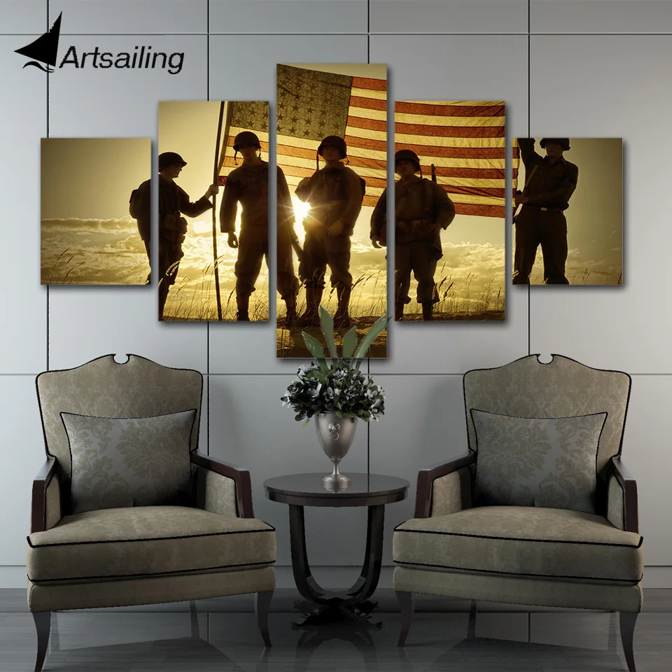 HD Printed 5 Piece Canvas Art Soldier Raise US Flag Army Sunset Painting Wall Pictures for Living Room Canvas Posters and prints
HD Printed 5 Piece Canvas Art Soldier Raise US Flag Army Sunset Painting Wall Pictures for Living Room Canvas Posters and prints