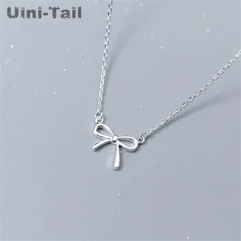 Uini-Tail hot new 925 sterling silver fresh cute girl bow mini pendant necklace Korean fashion trend sweet jewelry gift GN825
Uini-Tail hot new 925 sterling silver fresh cute girl bow mini pendant necklace Korean fashion trend sweet jewelry gift GN825