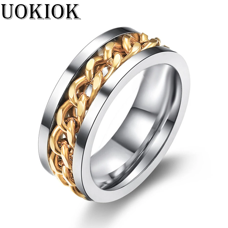Hip Hop Mens Rings Cool Stainless Steel Spinner Gold Chain Biker Rings For Men New Fashion Party Finger Jewelry
Hip Hop Mens Rings Cool Stainless Steel Spinner Gold Chain Biker Rings For Men New Fashion Party Finger Jewelry