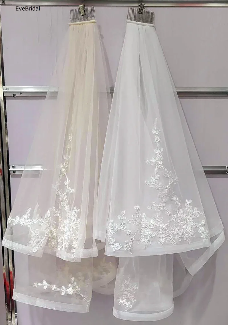2 Layers White Ivory Applique Elbow Length Satin Edge Wedding Bridal Veil with Comb
2 Layers White Ivory Applique Elbow Length Satin Edge Wedding Bridal Veil with Comb