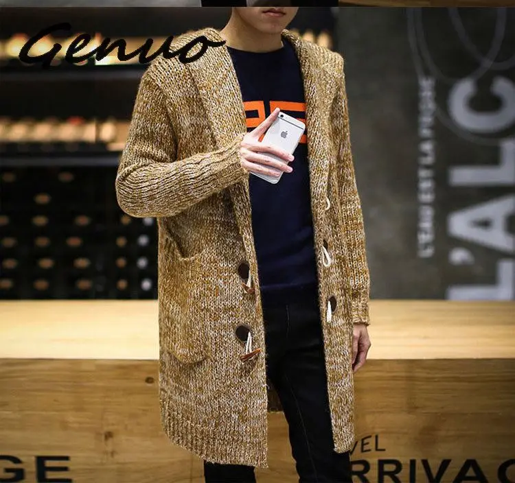 2019 Autumn Winter New Men's Long Sweatercoat Solid Color Long Sleeve Hooded Sweater Coat Outerwear Men Casual Sweater Cardigan
2019 Autumn Winter New Men's Long Sweatercoat Solid Color Long Sleeve Hooded Sweater Coat Outerwear Men Casual Sweater Cardigan