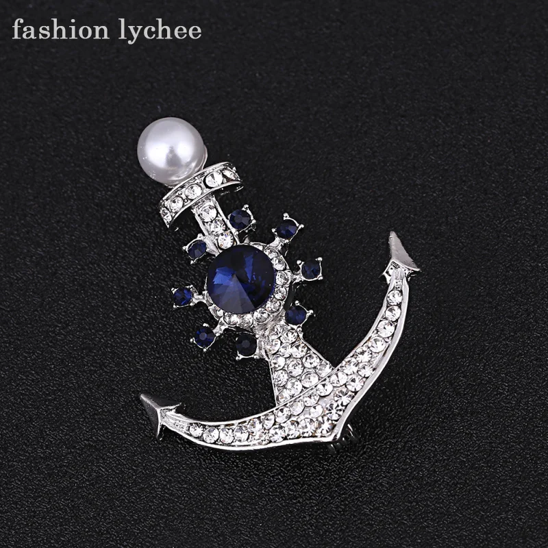 fashion lychee Exaggerated Anchor Artificial Pearls Brooch Pins Women Girls Vintage Crystal Rhinestone Jewelry
fashion lychee Exaggerated Anchor Artificial Pearls Brooch Pins Women Girls Vintage Crystal Rhinestone Jewelry