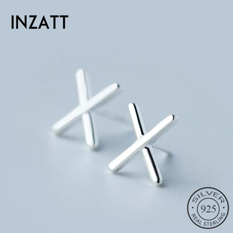 INZATT Tiny Letter X Shape Simple Real 925 Sterling Silver Stud Earrings Personnity Pin Tragus Piercing Small Fine Jewelry Gift 
INZATT Tiny Letter X Shape Simple Real 925 Sterling Silver Stud Earrings Personnity Pin Tragus Piercing Small Fine Jewelry Gift