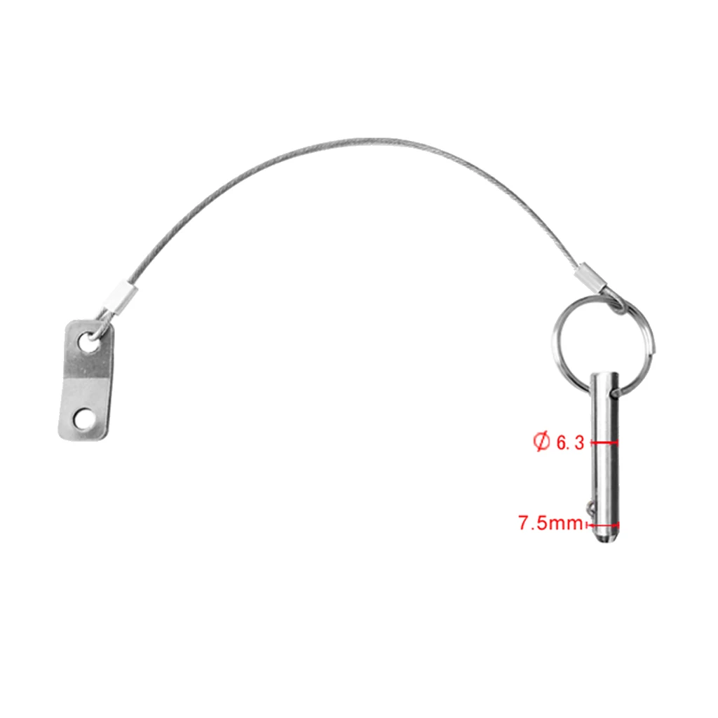 Quick Release Pin, Stainless Steel with Lanyard, Bimini Boat Top Pin, 2 Pack