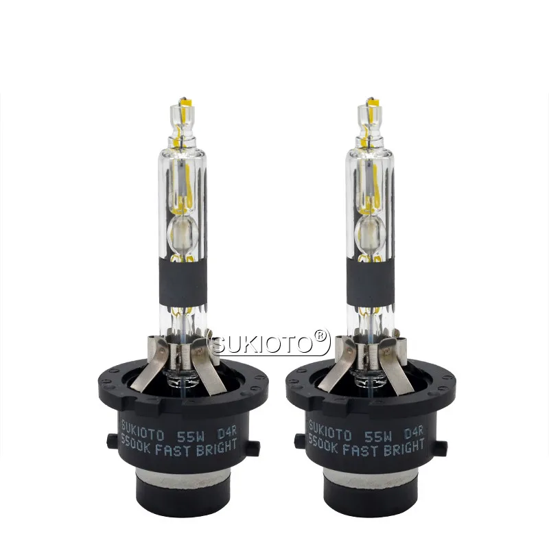 SUKIOTO Car xenon Headlight bulbs D2S D2R D4S D4R 55W 5500K Fast Bright xenon white hid lamps metal D2S hid projector lens lamp (2)